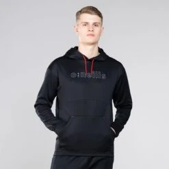 Men's Cody Hybrid Pullover Hoodie Black / Red / Grey