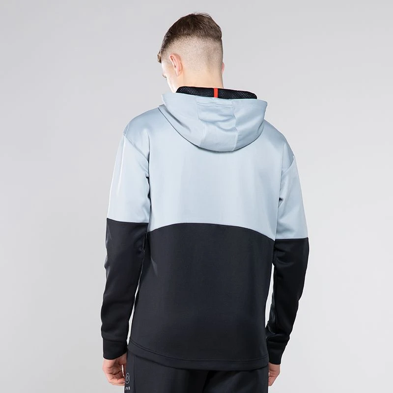 Men's Cody Hybrid Pullover Hoodie Grey / Black / Red - Image 2