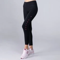 Women's Natalie Full Length Leggings Black / Pink