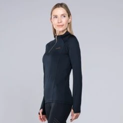 Women's Freya Half Zip Black / Rose Gold