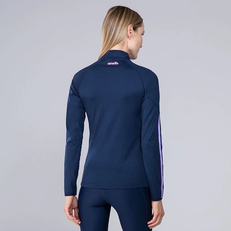 Women's Dolmen Brushed Half Zip Top Marine / Pink / Purple - Image 2
