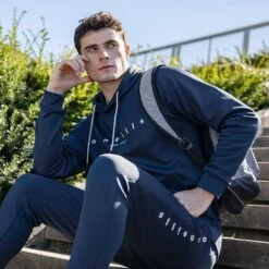 Men's Nathan Technical Fleece Overhead Hoodie Marine / Silver