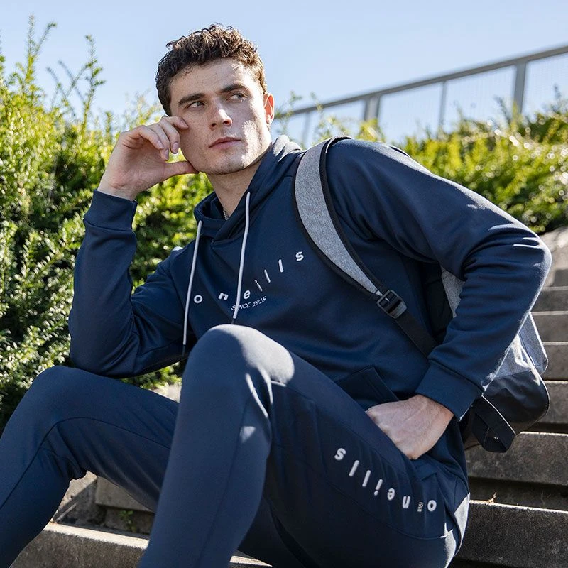 Men's Nathan Technical Fleece Overhead Hoodie Marine / Silver