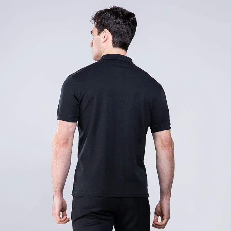 Men's Pima Cotton Polo Shirt Black - Image 3