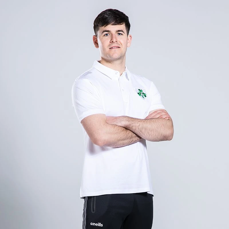 Men's Ireland Shamrock Pima Cotton Polo Shirt White - Image 2