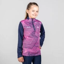Kids' Carly Brushed Half Zip Top Marine / Pink