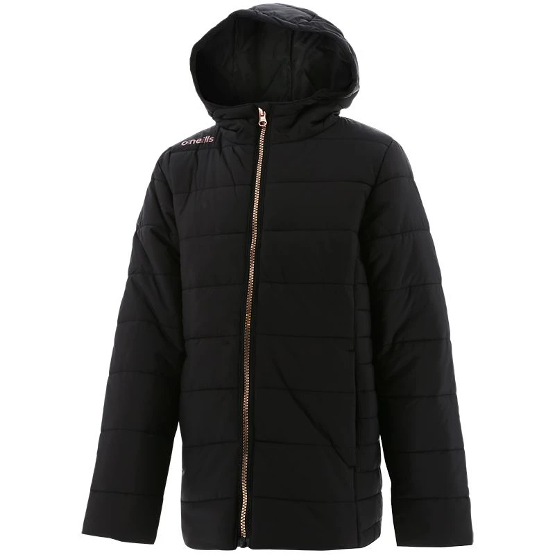 Kids' Alex Hooded Padded Jacket Black / Pink
