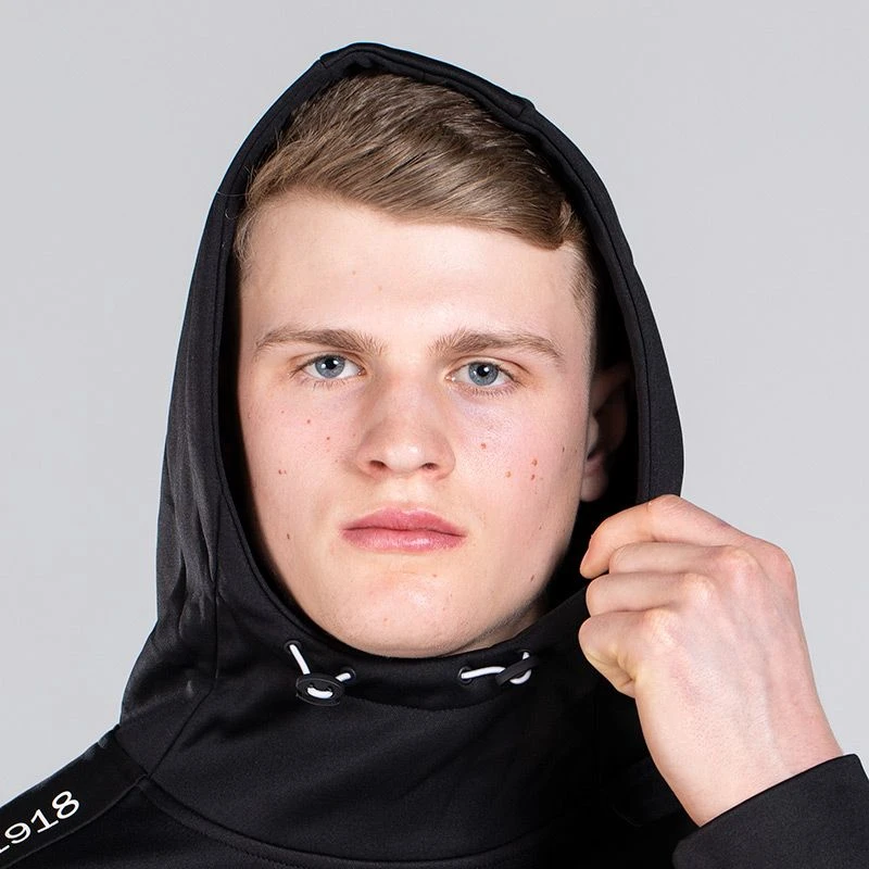 Men's Zack Fleece Pullover Hoodie Black / Dark Grey / Silver - Image 3