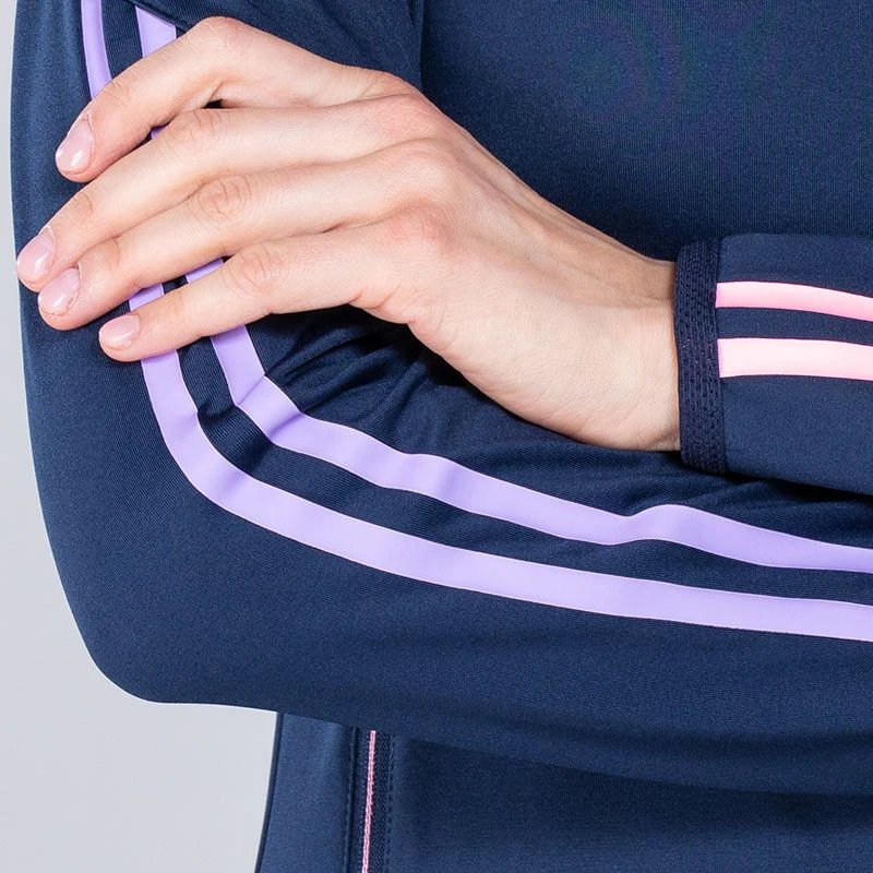 Women's Dolmen Brushed Half Zip Top Marine / Pink / Purple - Image 5