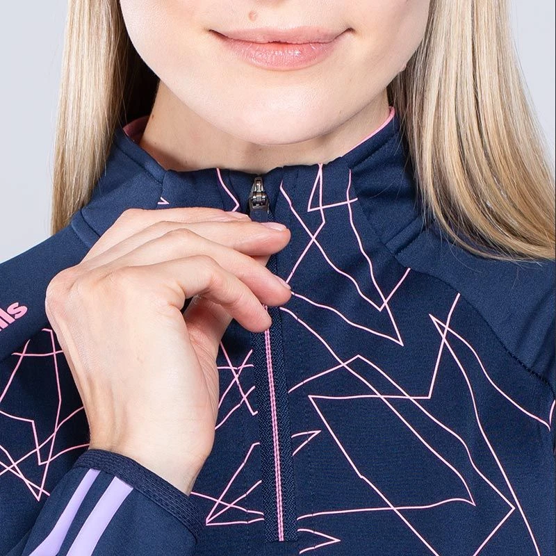 Women's Dolmen Brushed Half Zip Top Marine / Pink / Purple - Image 4