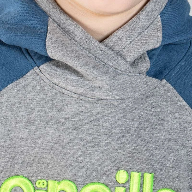 Kids' Daragh Fleece Pullover Hoodie Grey / Blue / Marine - Image 4