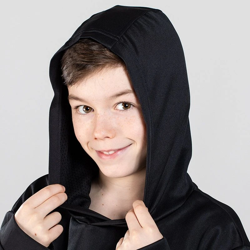 Kids' Cody Hybrid Pullover Hoodie Black / Red / Grey - Image 3