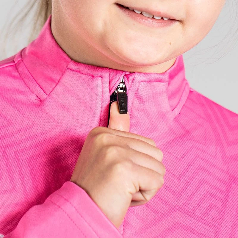 Kids' Carly Brushed Half Zip Top Pink / Marine - Image 3