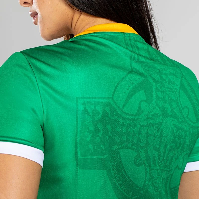 Celtic Cross Hooped Women's Jersey Green / Amber - Image 5