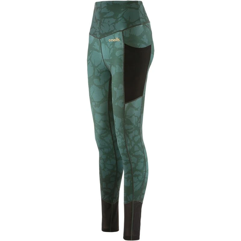 Women's Arabella 7/8 Length Tights Green / Gold - Image 3