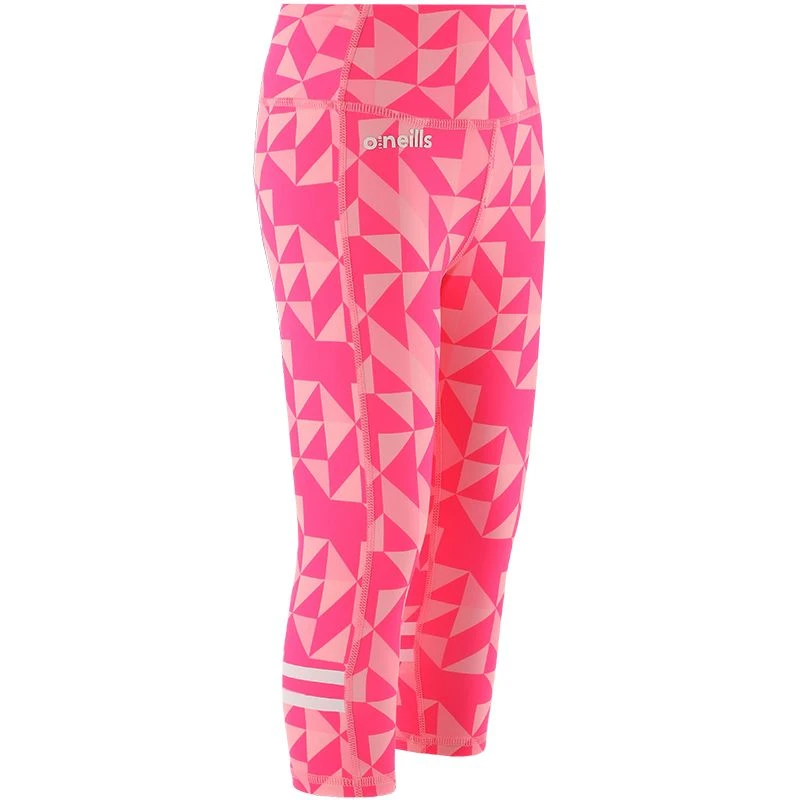 Kids' Aragon Capri Leggings Pink / White - Image 3