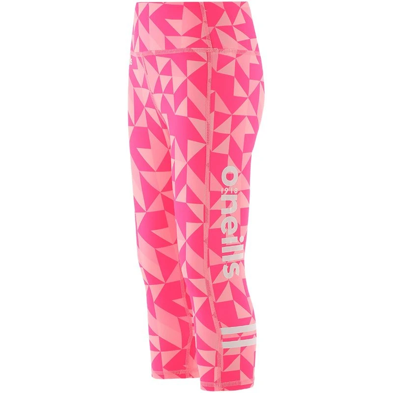 Kids' Aragon Capri Leggings Pink / White - Image 2