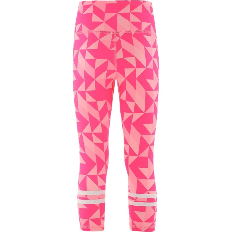 Kids' Aragon Capri Leggings Pink / White - Image 4