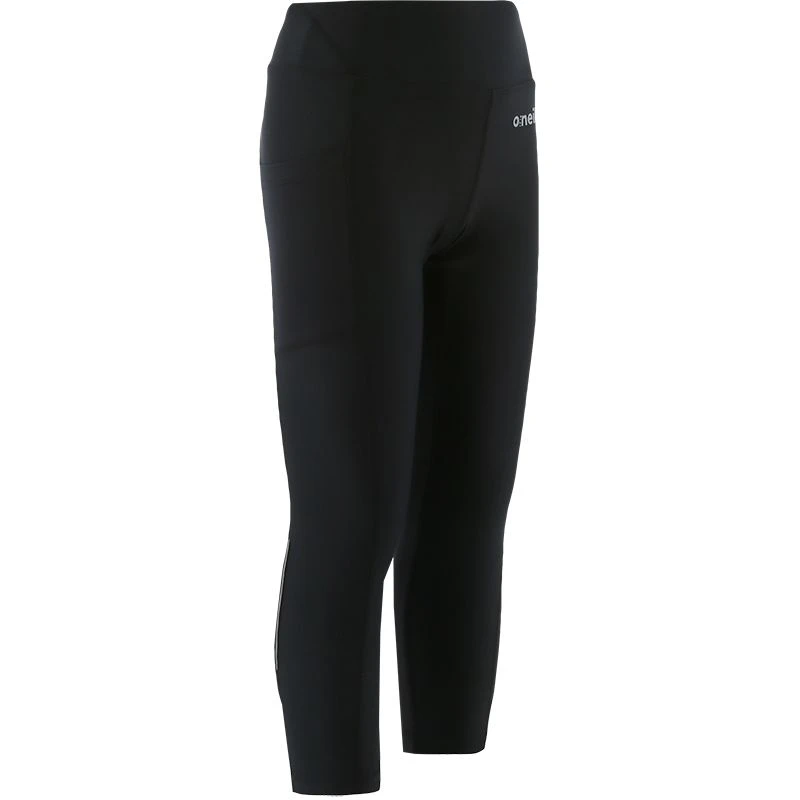 Kids' Ariana 7/8 Length Leggings Black / Silver - Image 2