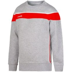 Kids' Auckland Fleece Crew Neck Sweatshirt Grey / Red / White