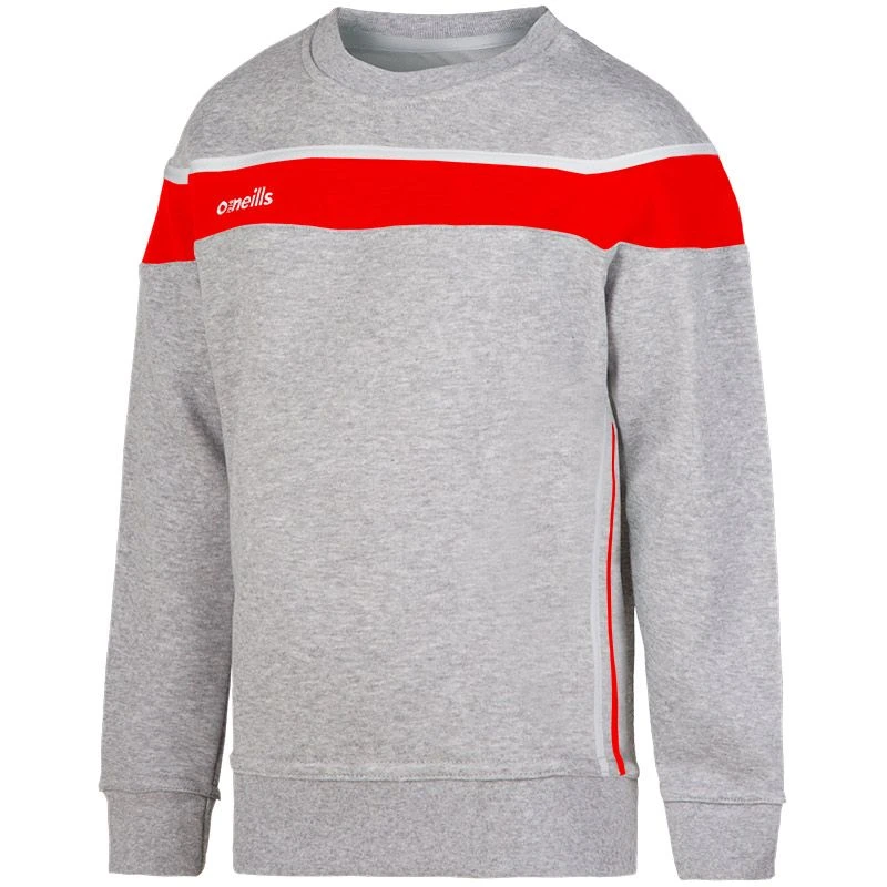 Kids' Auckland Fleece Crew Neck Sweatshirt Grey / Red / White