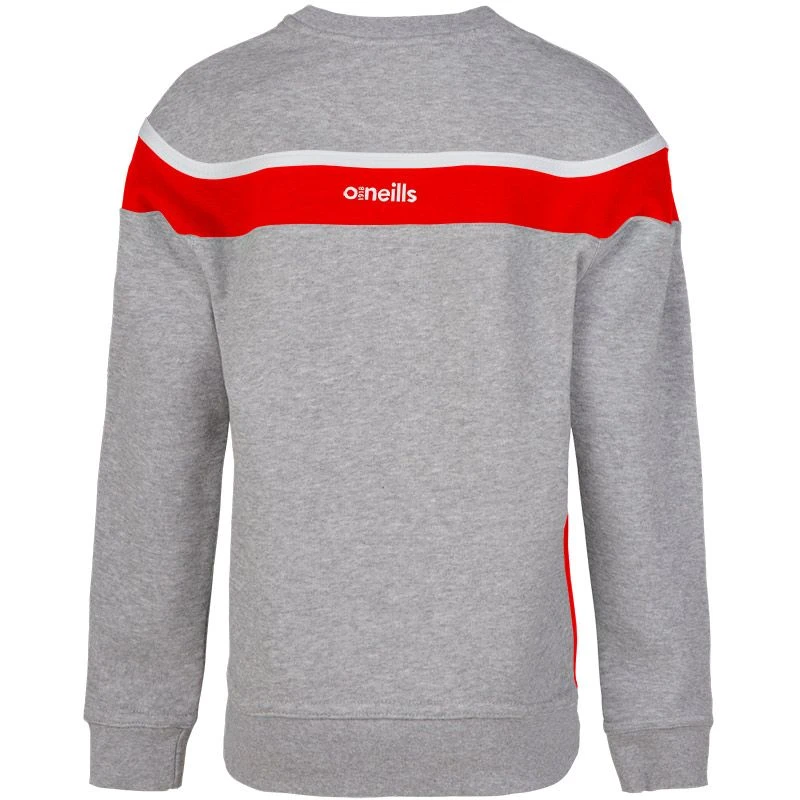 Kids' Auckland Fleece Crew Neck Sweatshirt Grey / Red / White - Image 2