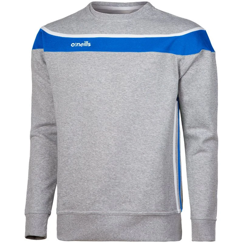Men's Auckland Fleece Crew Neck Sweatshirt Grey / Royal / White