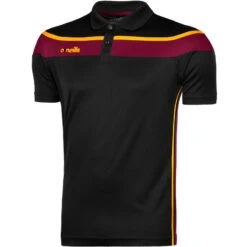 Men's Auckland Polo Shirt Black / Maroon / Amber