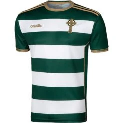 Women's Celtic Cross Hooped Jersey Green / White