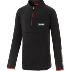 Kids' Cody Brushed Half Zip Top Black / Red / Black
