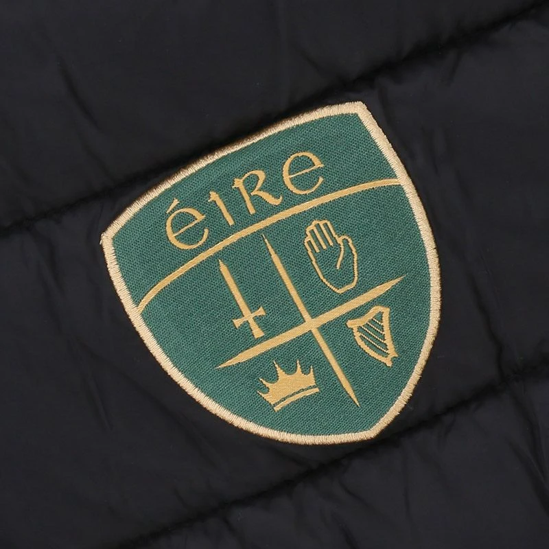 Men's Finn Éire Hooded Padded Jacket Black / Gold - Image 4