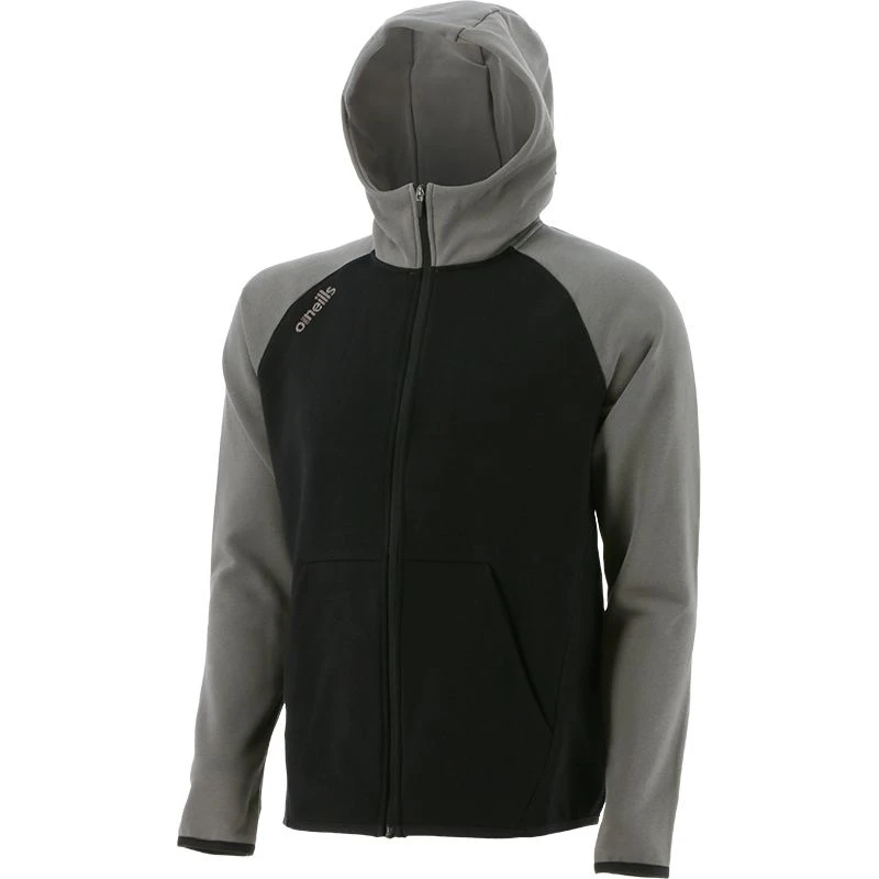 Women's Henry Fleece Full Zip Hoodie Black / Dark Grey - Image 4