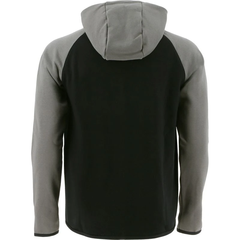 Women's Henry Fleece Full Zip Hoodie Black / Dark Grey - Image 5