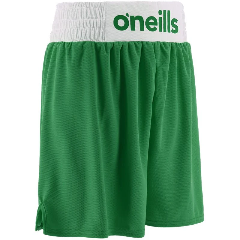 Men's Knockout Boxing Shorts Green / White - Image 2