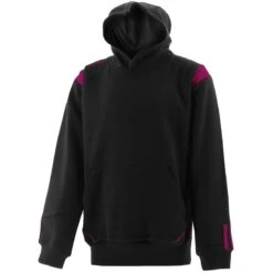 Kids' Loxton Hooded Top Black / Maroon