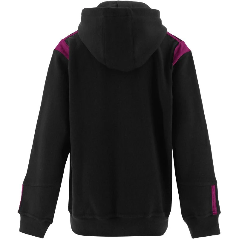 Kids' Loxton Hooded Top Black / Maroon - Image 2