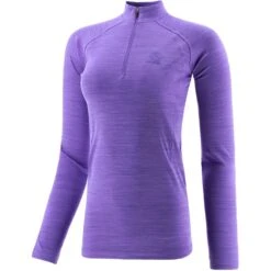 Women's Madison Half Zip Midlayer Top Purple