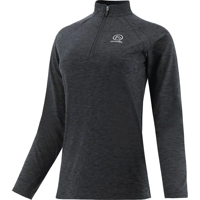 Women's Madison Brushed Half Zip Top Black - Image 2