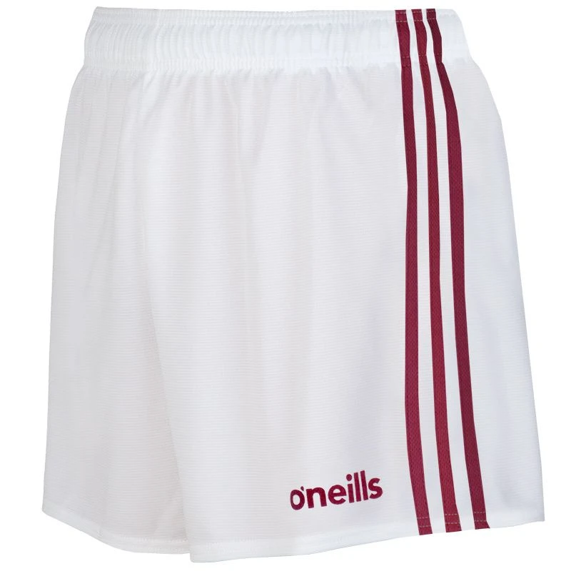 Kids' Mourne Shorts White / Maroon