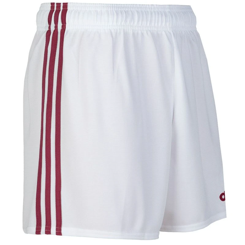 Kids' Mourne Shorts White / Maroon - Image 2