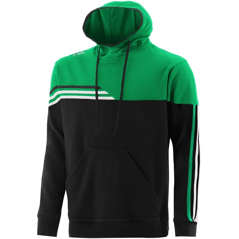 Men's Nevis Fleece Overhead Hoodie Black / Green / White