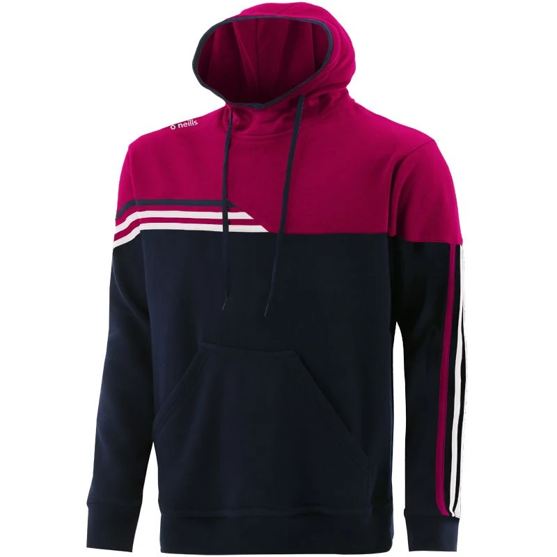 Men's Nevis Fleece Overhead Hoodie Marine / Maroon / White