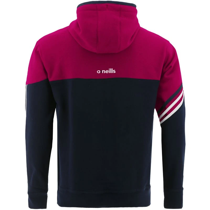 Men's Nevis Fleece Overhead Hoodie Marine / Maroon / White - Image 2