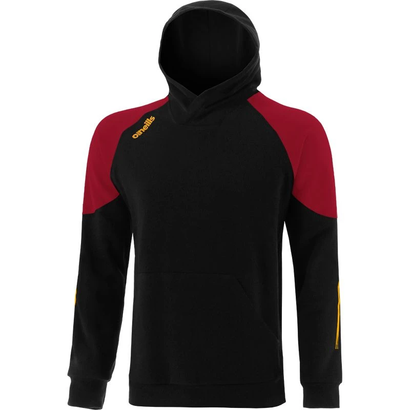 Kids' Oslo Fleece Pullover Hoodie Black / Maroon / Amber