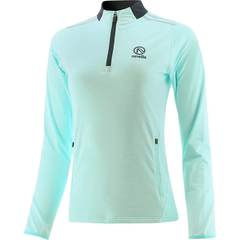 Women's Pluto Brushed Half Zip Top Green / Marine - Image 3