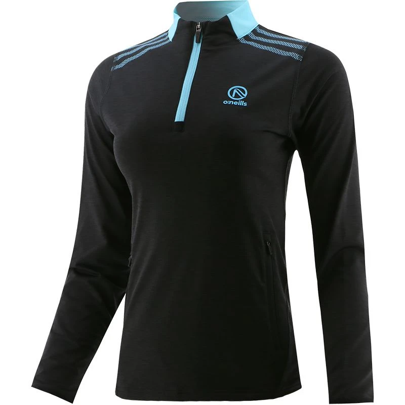 Women's Pluto Brushed Half Zip Top Dark Grey / Blue - Image 2