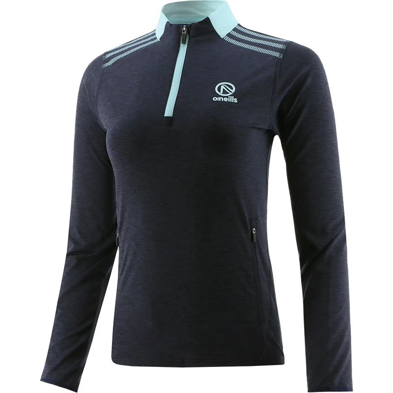 Women's Pluto Brushed Half Zip Top Marine / Green - Image 2