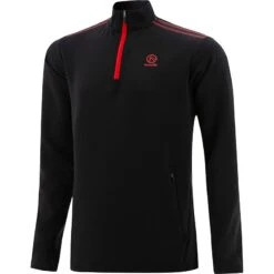 Men's Pluto Hybrid Half Zip Top Black / Red