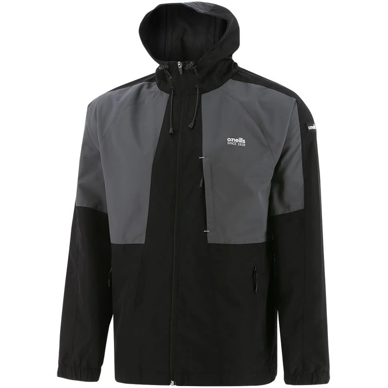 Men’s Rio Hooded Rain Jacket Black / Grey / White - Image 5