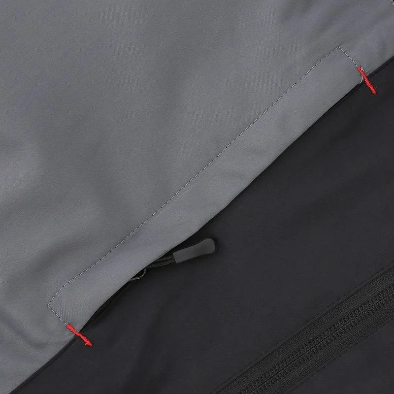 Kids' Rio Hooded Rain Jacket Black/ Grey / Red - Image 4